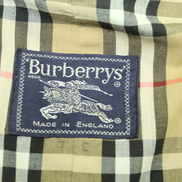 Burberrys' Kensington Double Breasted Khaki Cotton Blend Trench Coat 43" Chest - Picture 7 of 12